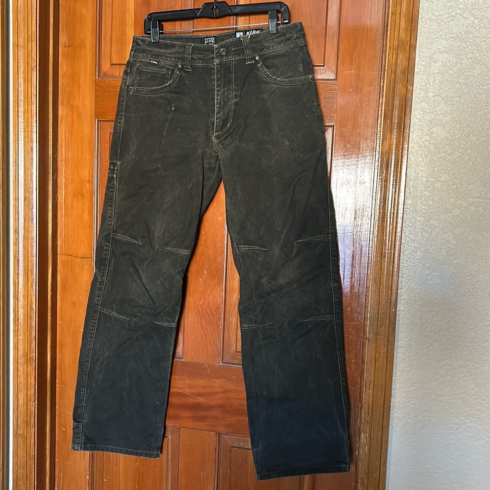 KUHL Rydr Pants Mens 32x32 Black Vintage Patina Dyed Canvas Utility Hiki…